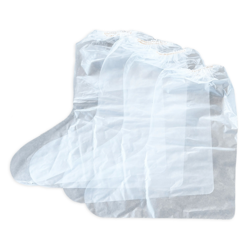 Sandbaggy Waterproof Boot/Shoe Covers - 19" Tall, 3 Mil Disposable (Clear)