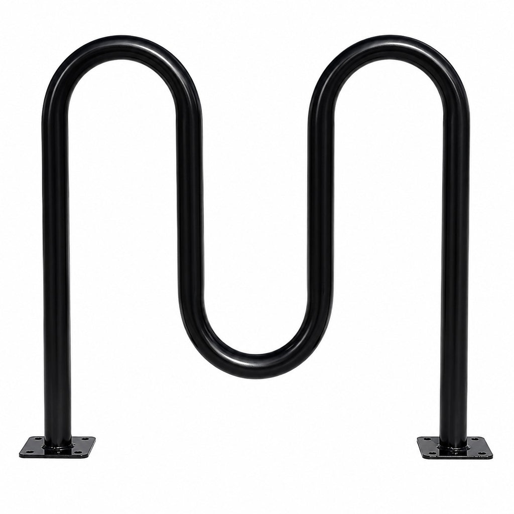 Commercial Wave Bike Racks - In Ground, Dual Loop - 5 Bike Capacity