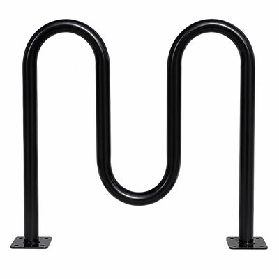 Commercial Wave Bike Racks - In Ground, Dual Loop - 5 Bike Capacity