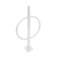 commercial post and ring bike rack - white