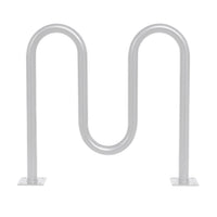 White Dual Loop Bike Rack - 5 Capacity
