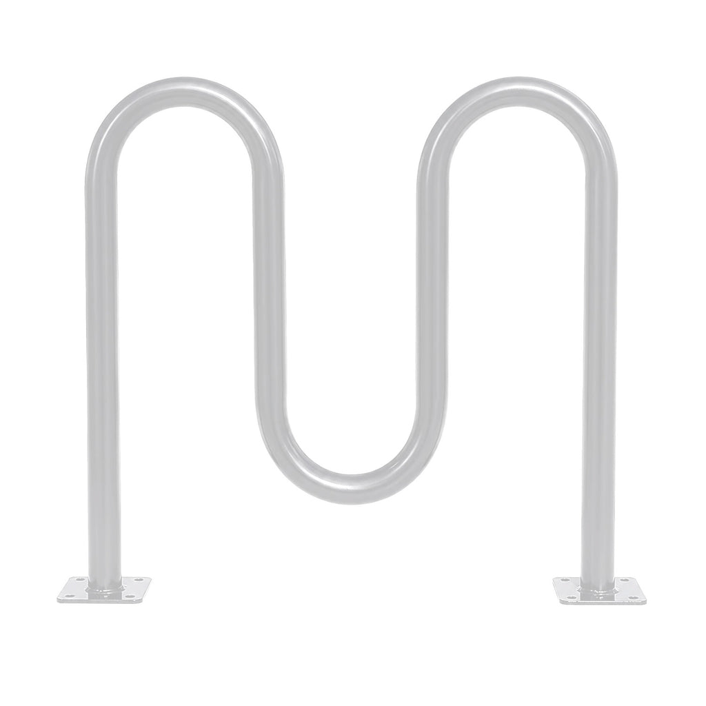 White Dual Loop Bike Rack - 5 Capacity