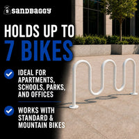 White 5 loop bike rack - 7 capacity 