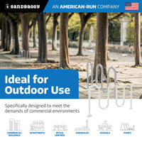 White 5 loop bike rack - 7 capacity 