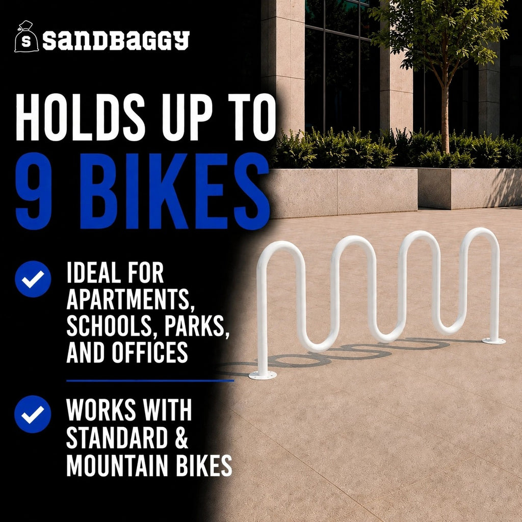 9 bike wave rack - WHITE