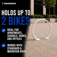 Circle Bike Rack - White - 2 bike capacity 