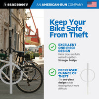 in ground post and ring bike rack - white