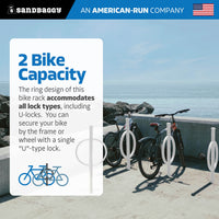 in ground post and ring bike rack - white