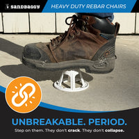 Plastic Rebar Chairs - Elevates Rebar 2 ½" or  3" - Rebar #3 to #5 (White)