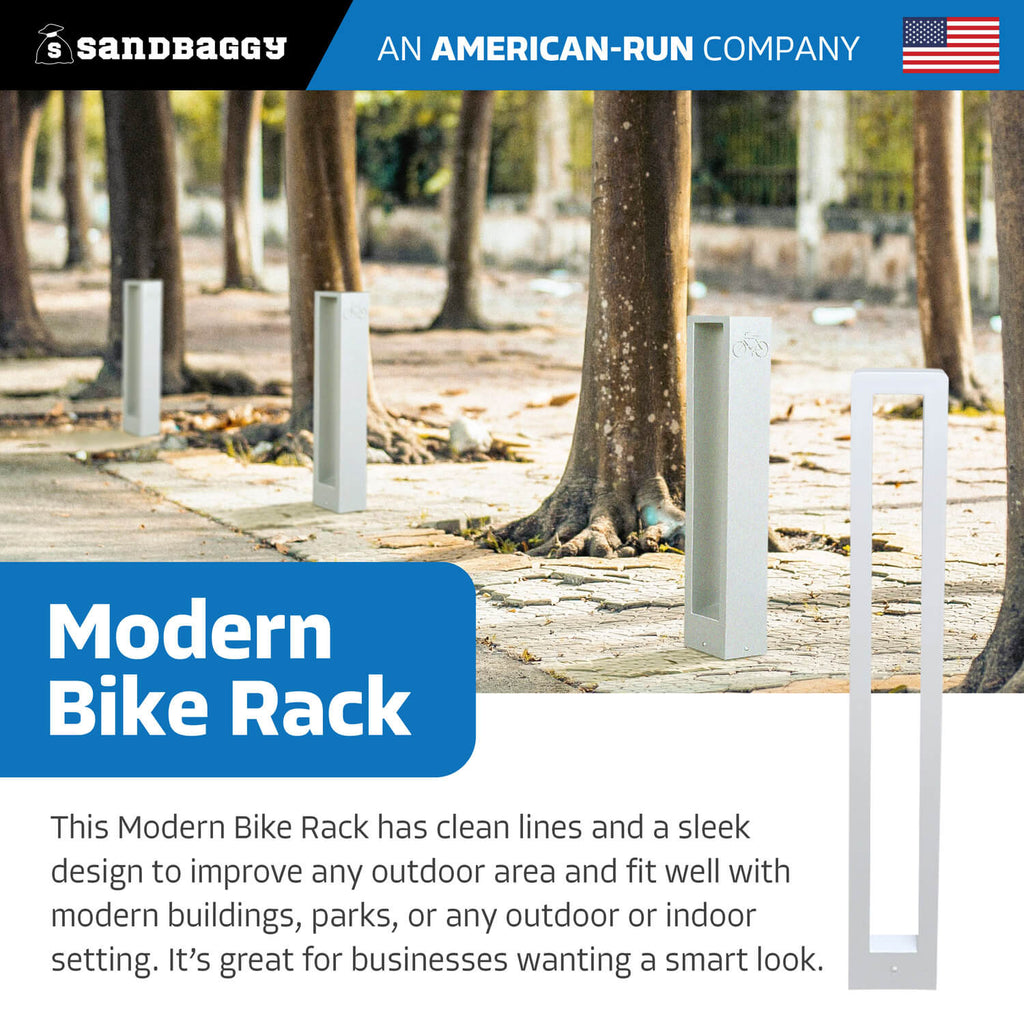 White Rectangle Modern Bike Rack 