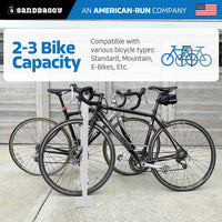 white outdoor u shaped bike rack