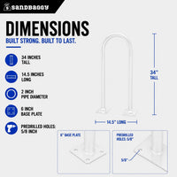 outdoor u shaped bike rack - white - specs