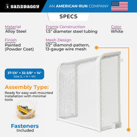 White Wall Mounted Backflow Cage specs