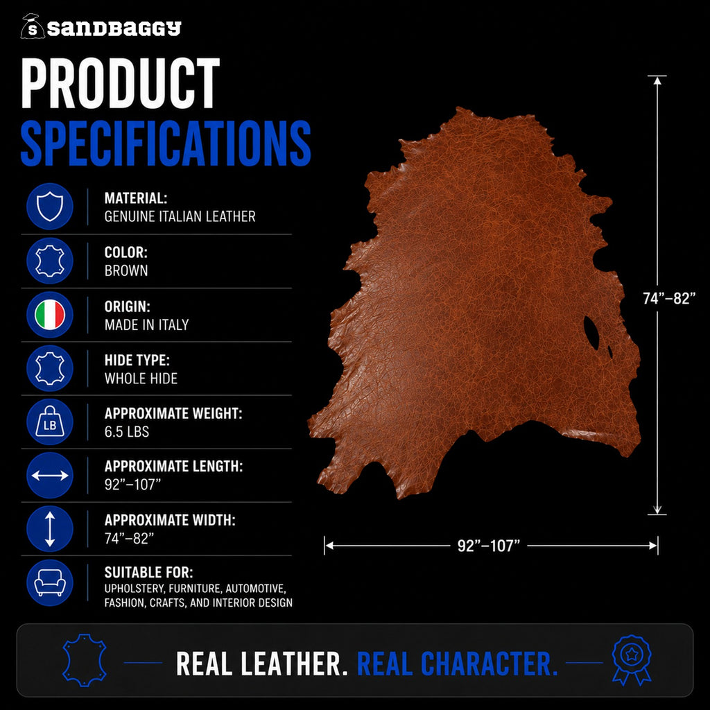Whole Hide - Italian Brown Leather
