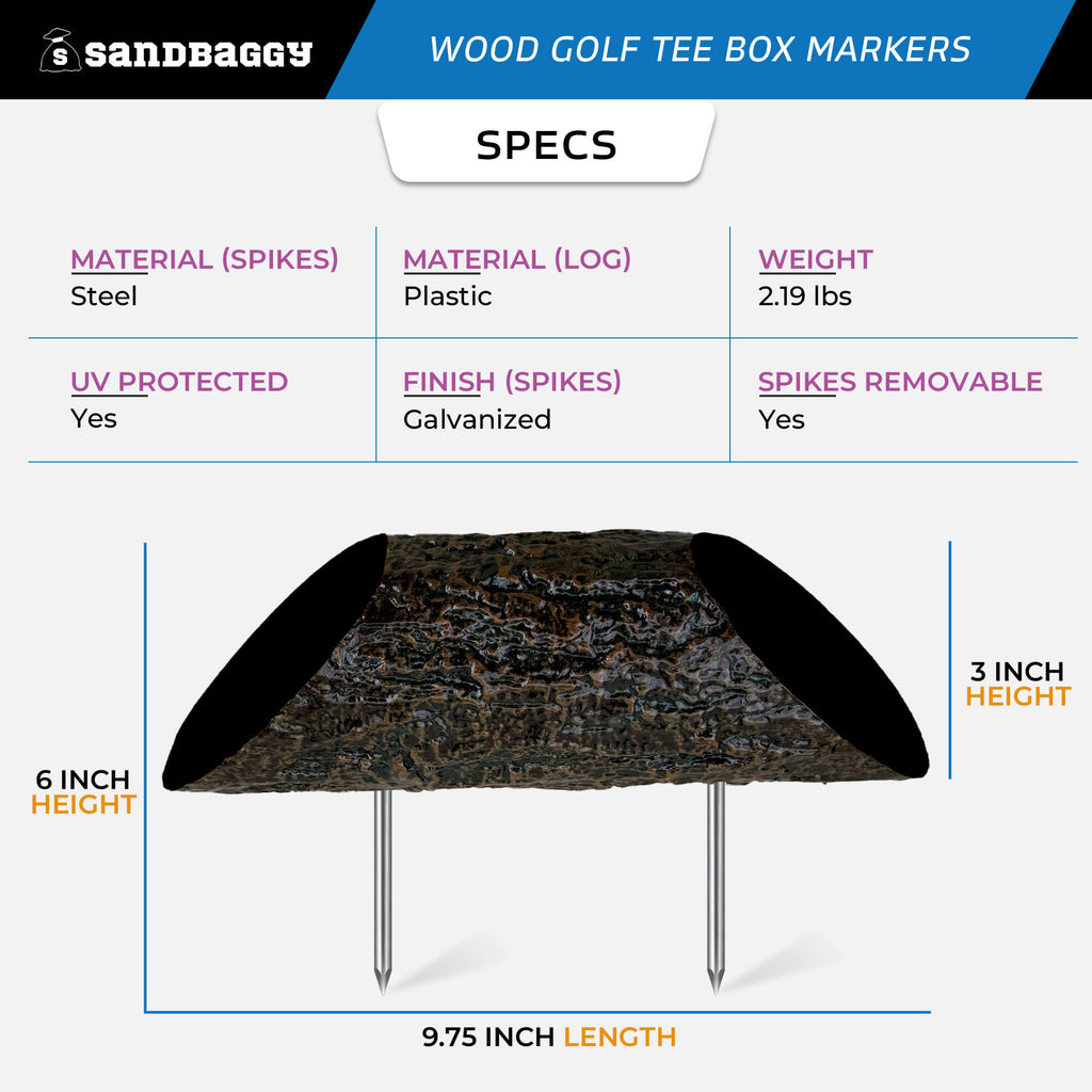 wood golf course tee box markers (Black) - specs