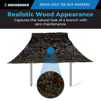 wood golf course tee box markers (white) - log style