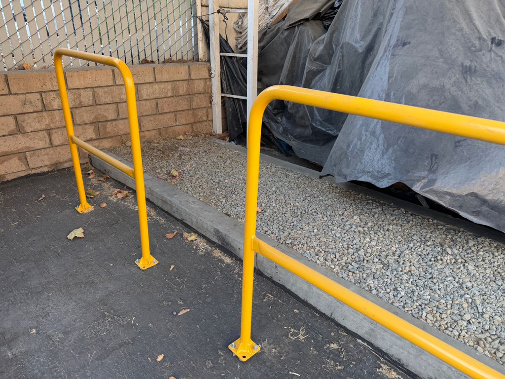 steel safety railing yellow