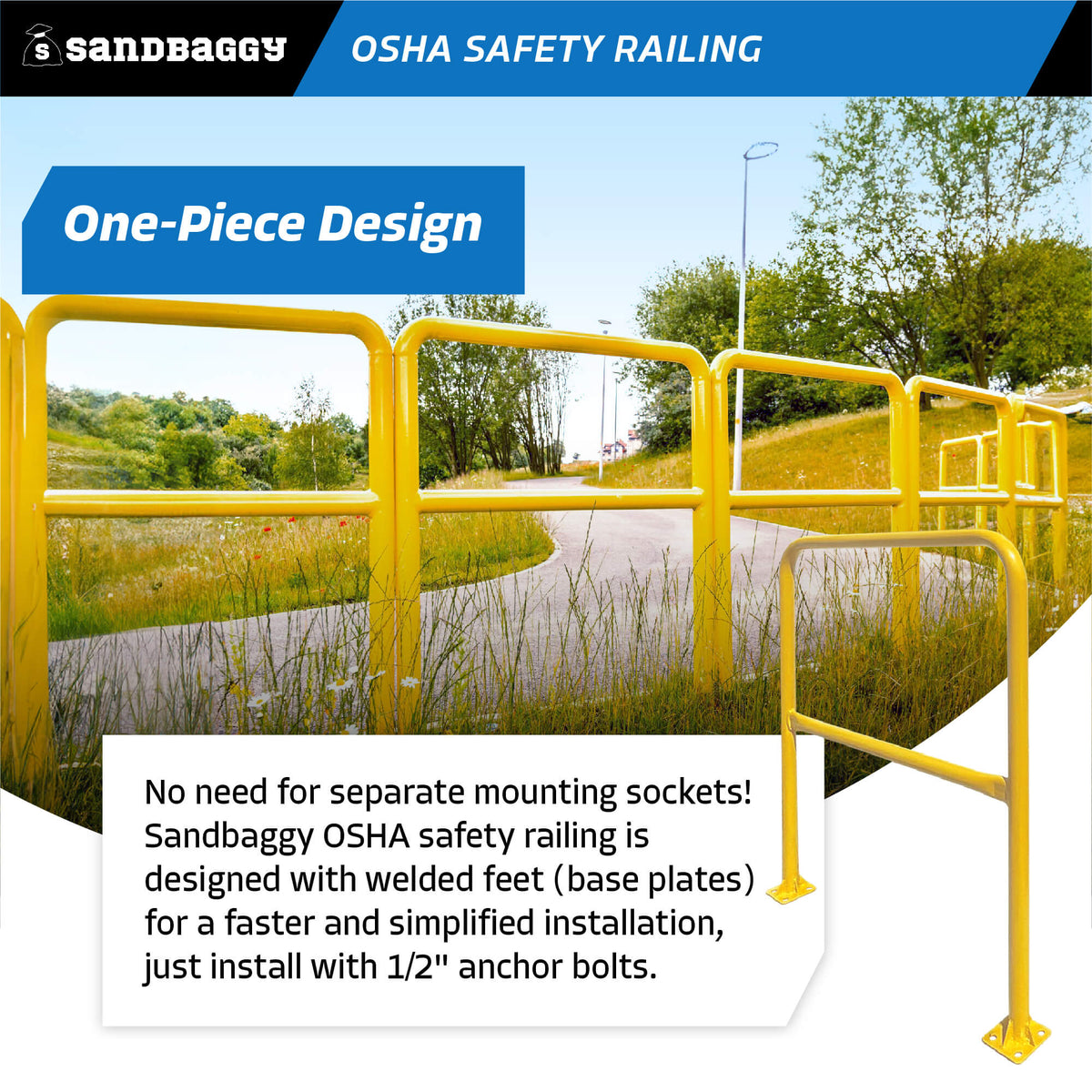 Yellow Safety Guard Rails OSHA Industrial Safety Railing (36