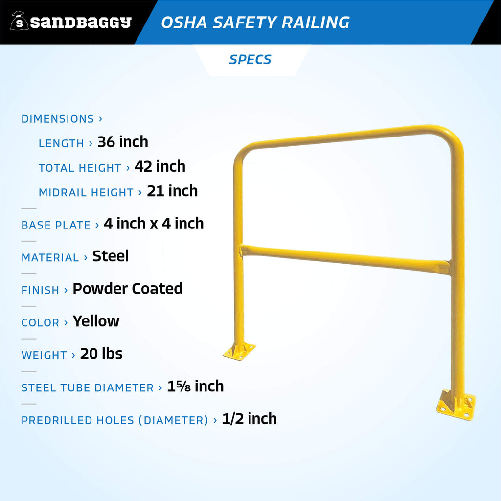 36" x 42" OSHA Yellow Safety Railing