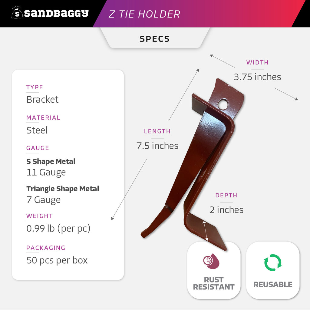 Z-tie holder specs