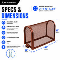 copper backflow cage large - specs and dimensions