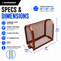 copper backflow cage. Medium size - specs and dimensions