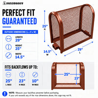copper backflow cage. Medium size - fits backflows up to 25" L x 23" H x 10" W