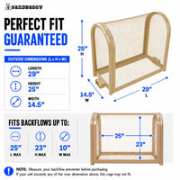 tan security backflow cage - fits backflows up to 25" L x 23" H x 10" W