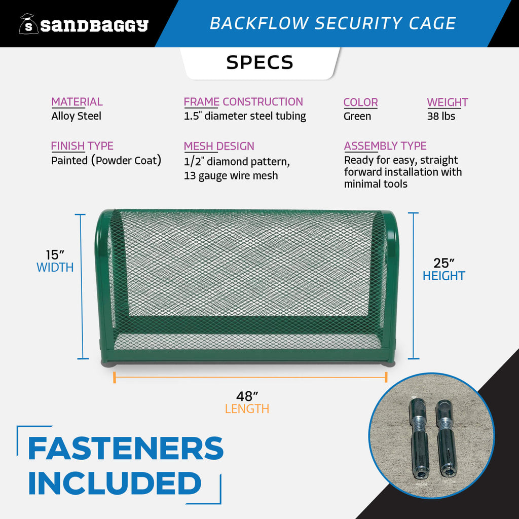 back flow cage specifications