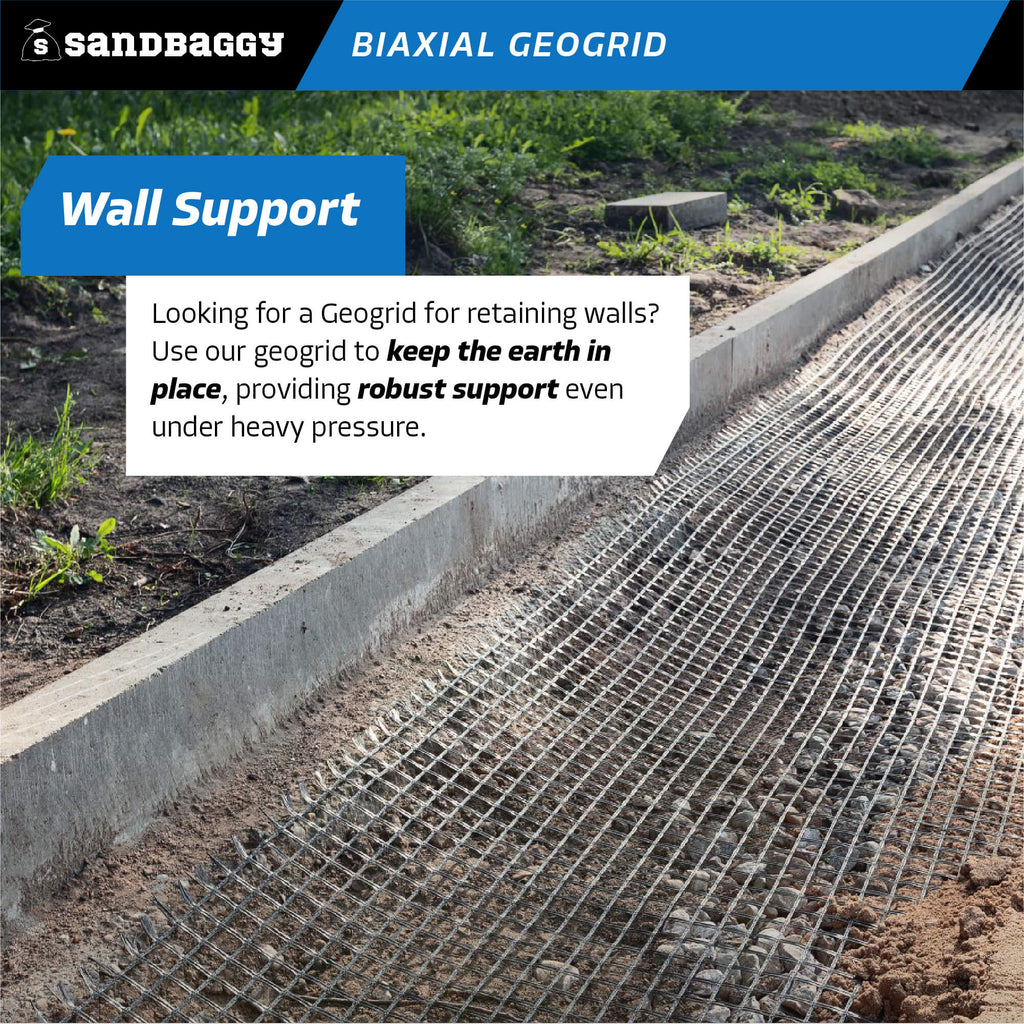 biaxial geogrid mesh - retaining wall