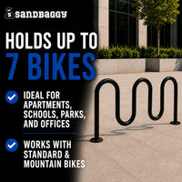 commercial 5 loop bike racks - 7 bike capacity