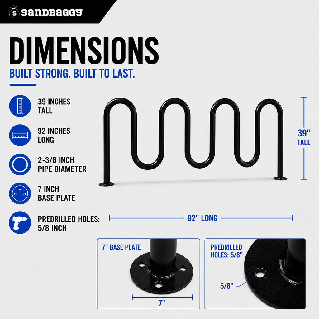 Black 7 Loop Bike Rack