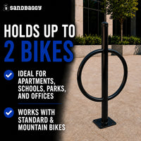 commercial post and ring bike rack - 2 bike capacity