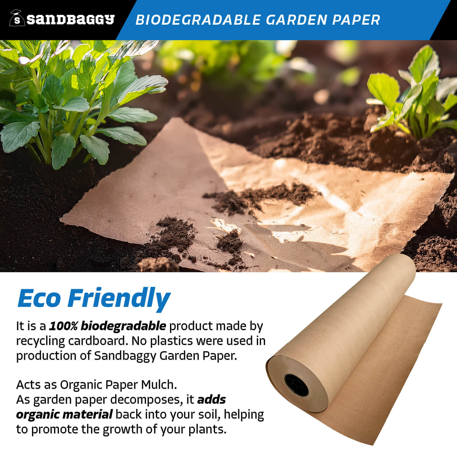 Biodegradable Landscape Fabric - Garden Paper Rolls For Weeds – Sandbaggy