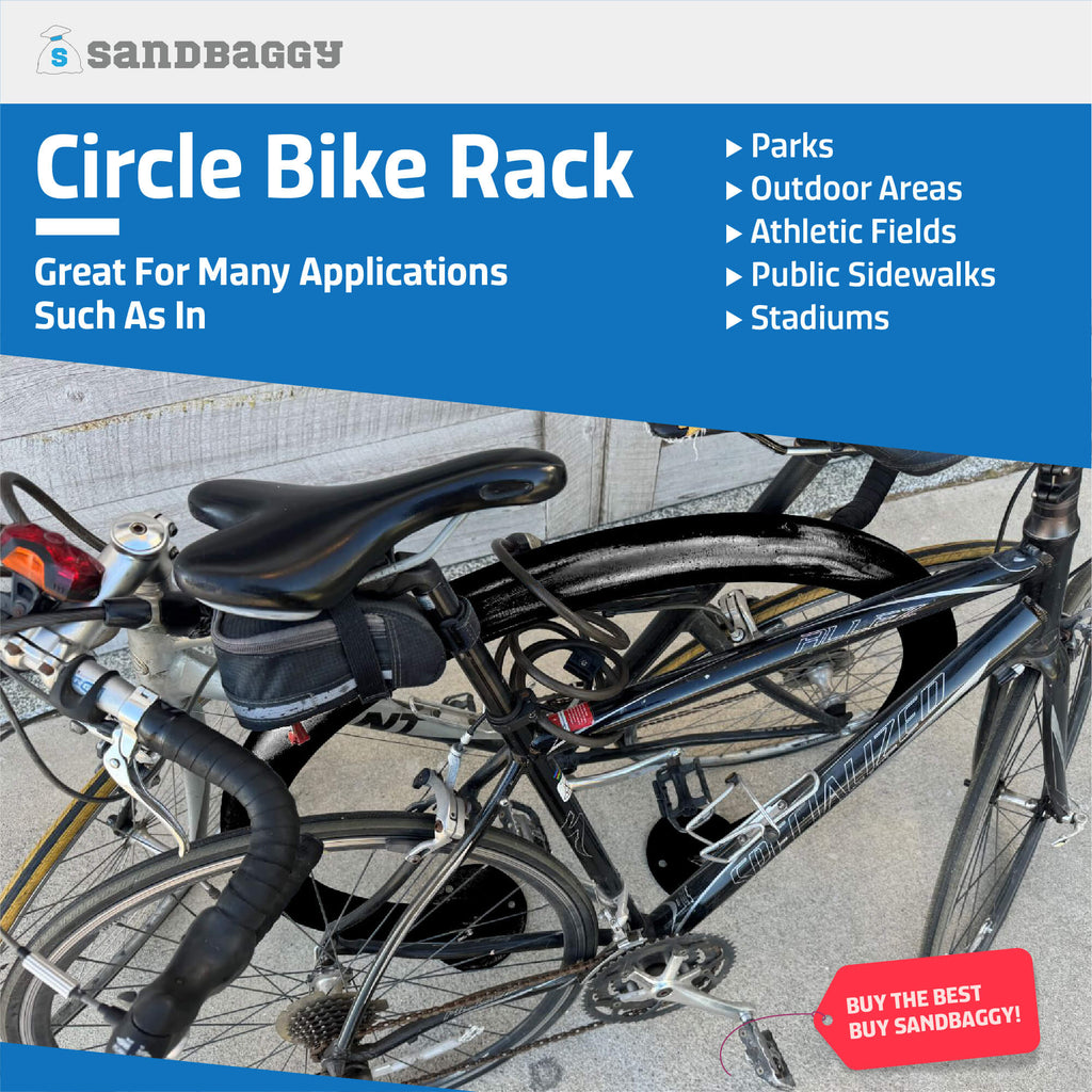 Commercial Circle Bike Racks - Surface Mount - Galvanized Steel - 2 Bike Capacity