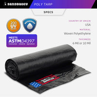 Black Poly Tarp specs