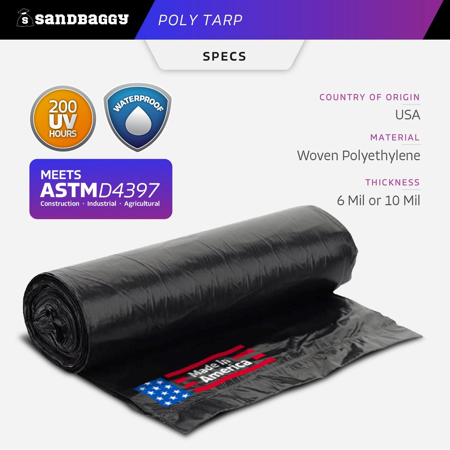 what are tarps made of Black Poly Tarps - Roofing, Construction, Gardening