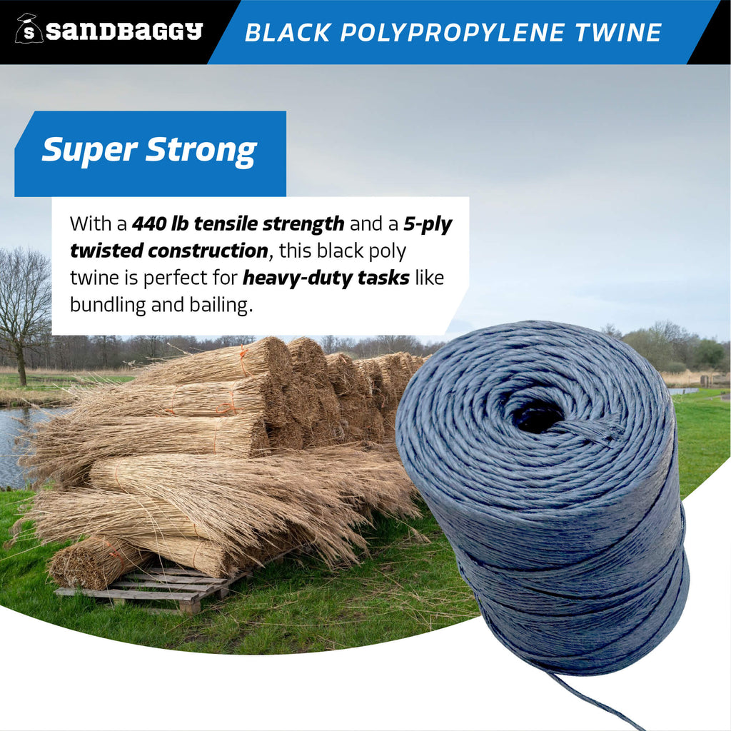 heavy duty 5 ply black poly twine