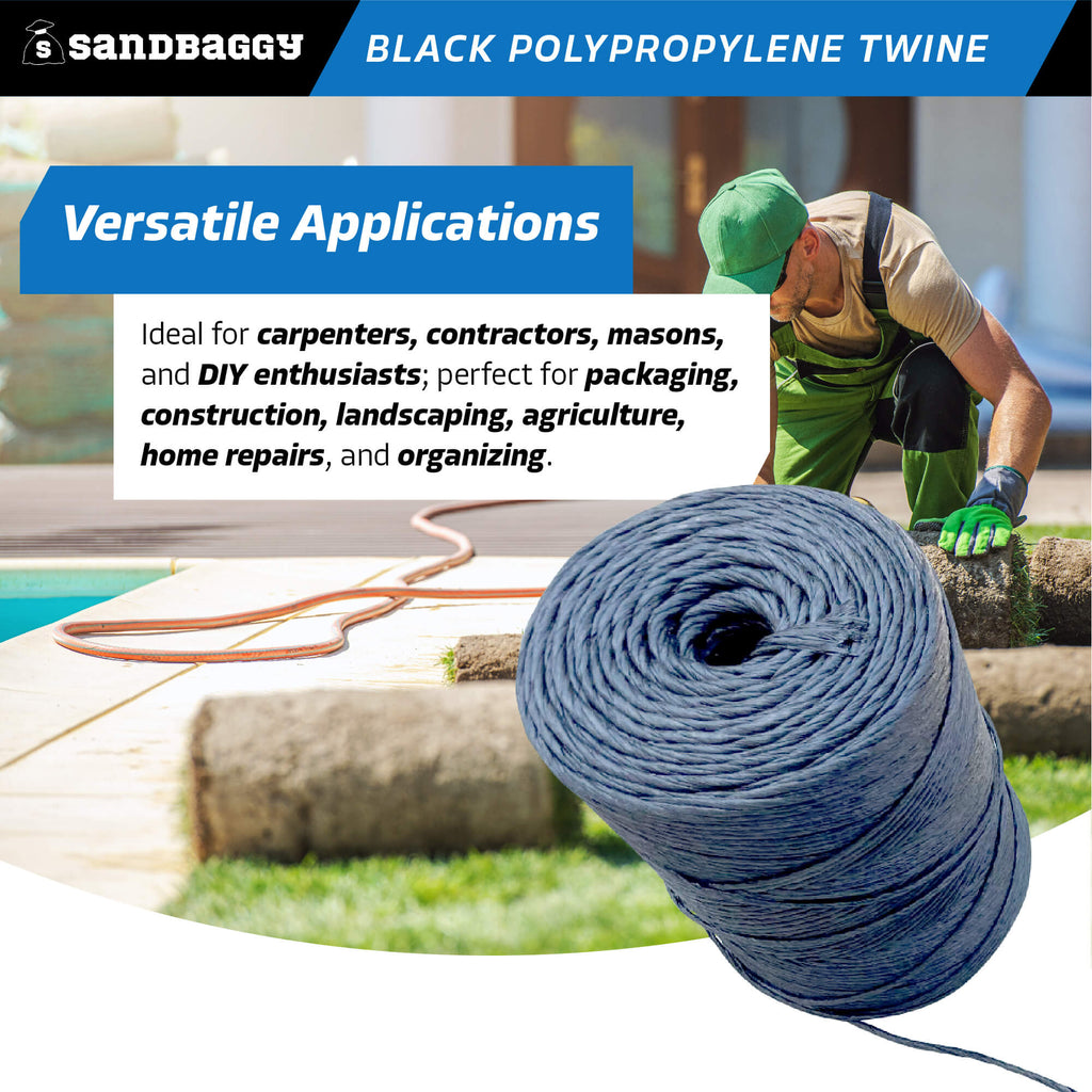 black poly twine - landscaping, masonry, construction, agriculture, home