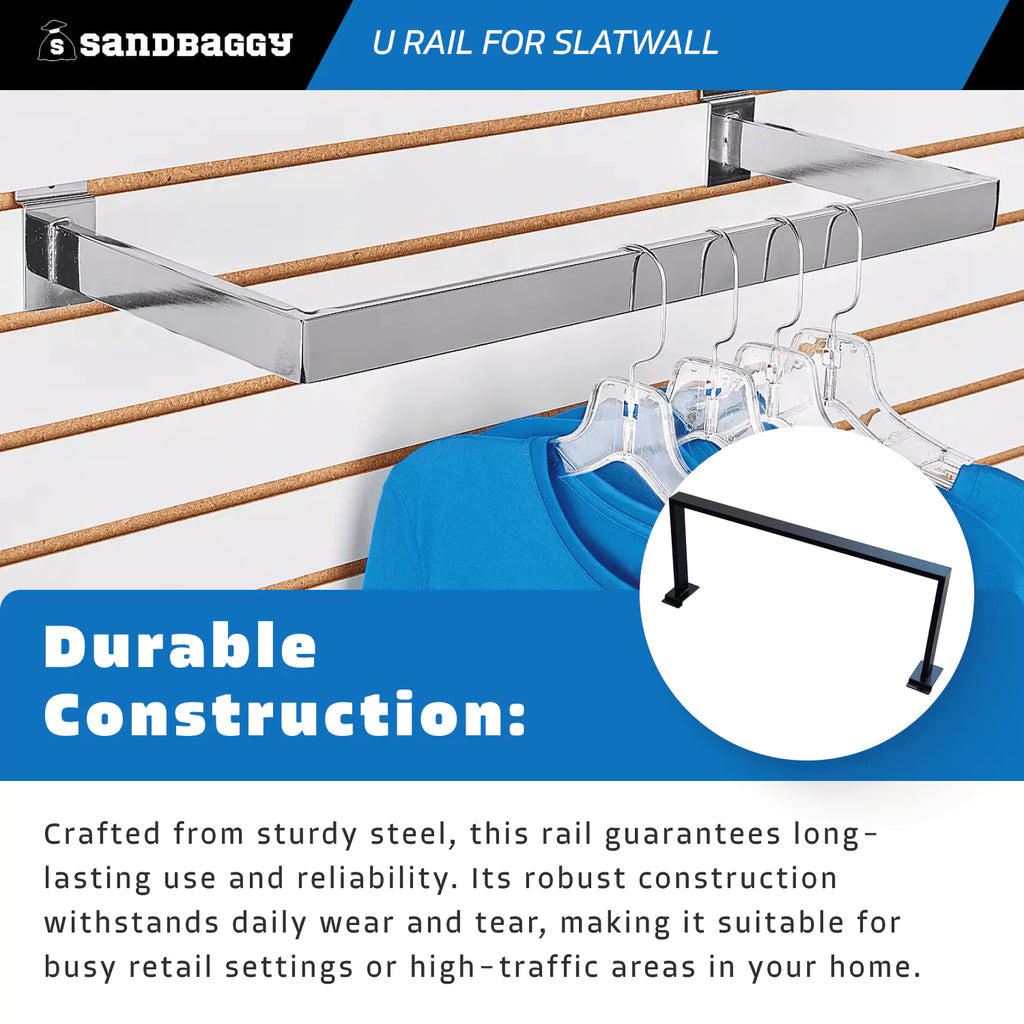 Durable U Rail for Slatwall (24