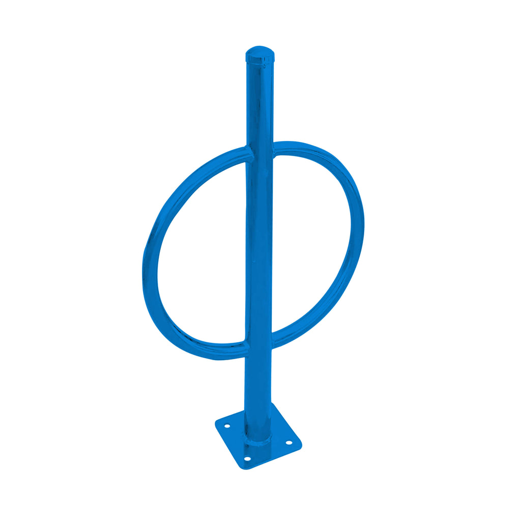 commercial post and ring bike rack - blue