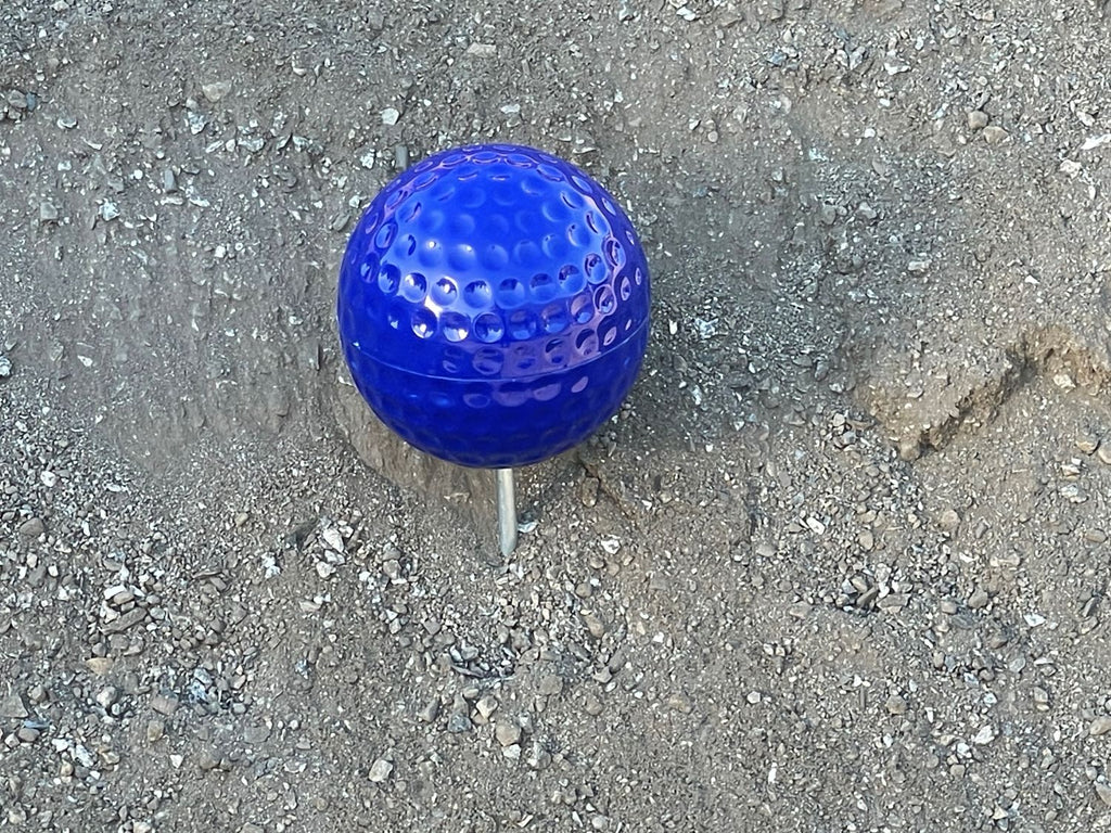 plastic blue golf course tee marker