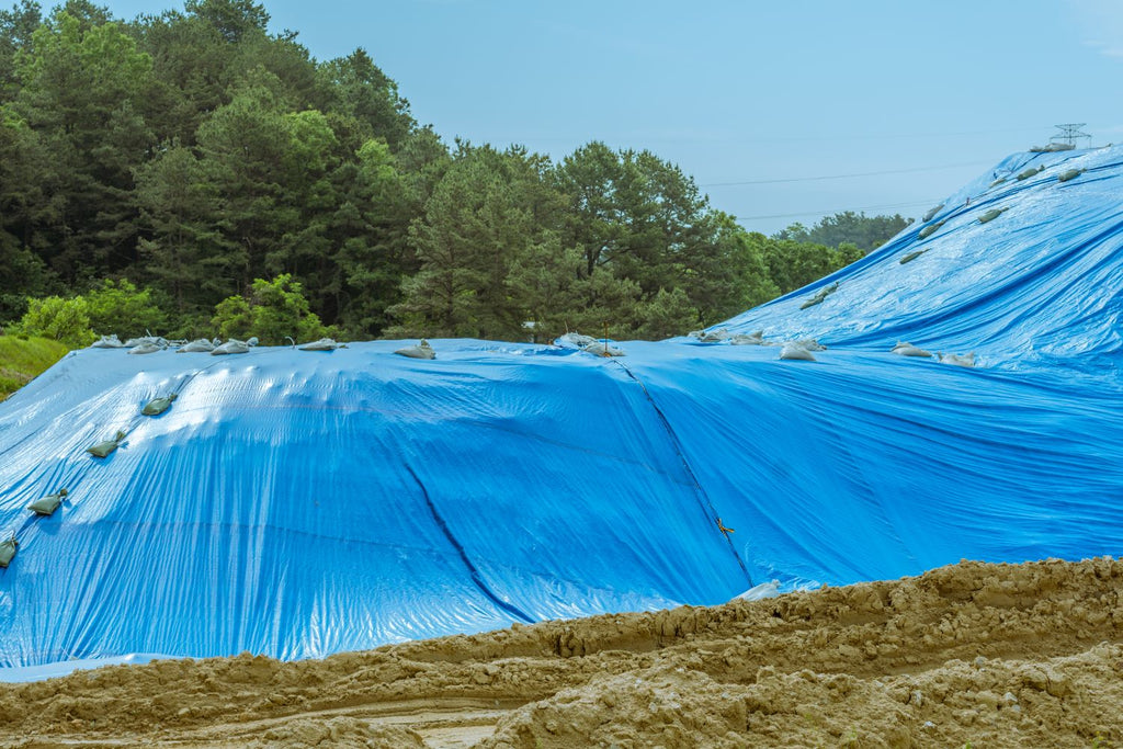 8 ft x 10 ft Blue Poly Tarp with Grommets (Water & UV Resistant)