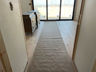 Contractor Paper covering hardwood floors