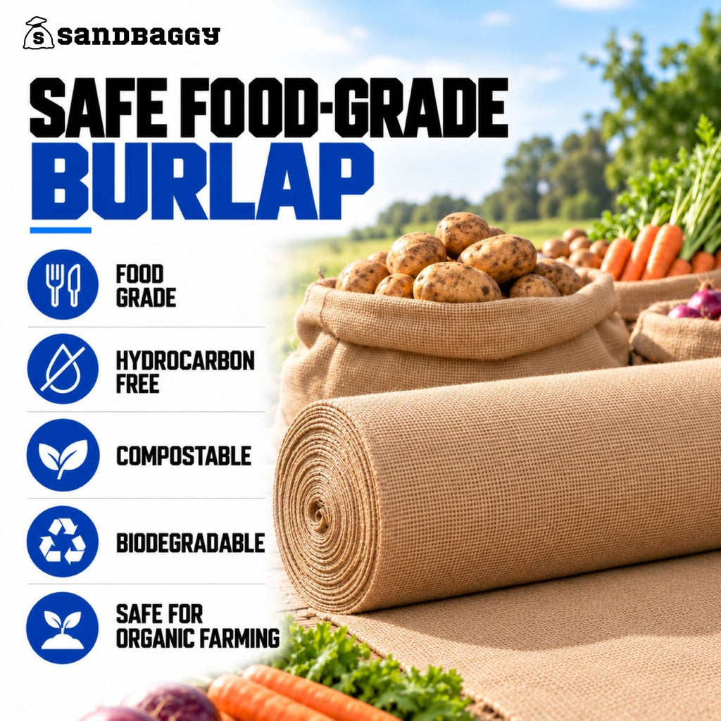 burlap garden fabric roll - food grade