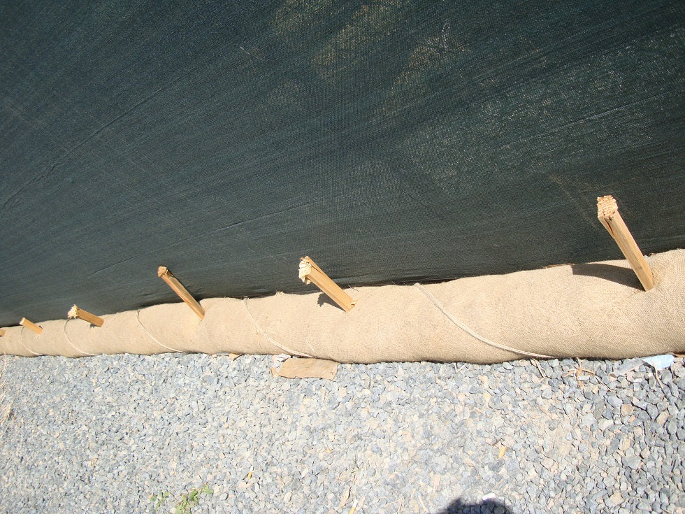 erosion control logs - burlap netting