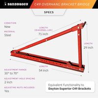 C49 Bridge Overhang Bracket - Adjusts From 30" to 70"
