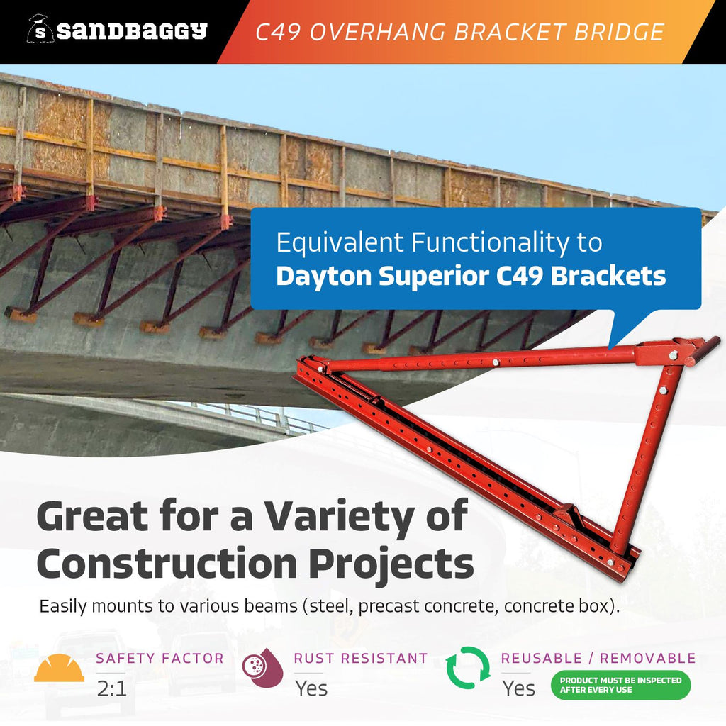 C49 Bridge Overhang Bracket - Adjusts From 30" to 70"