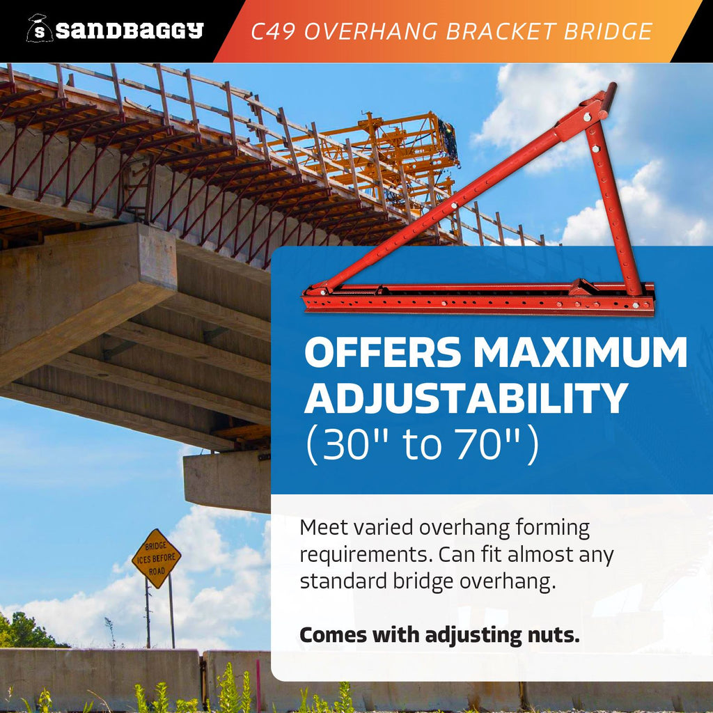 C49 Bridge Overhang Bracket - Adjusts From 30" to 70"