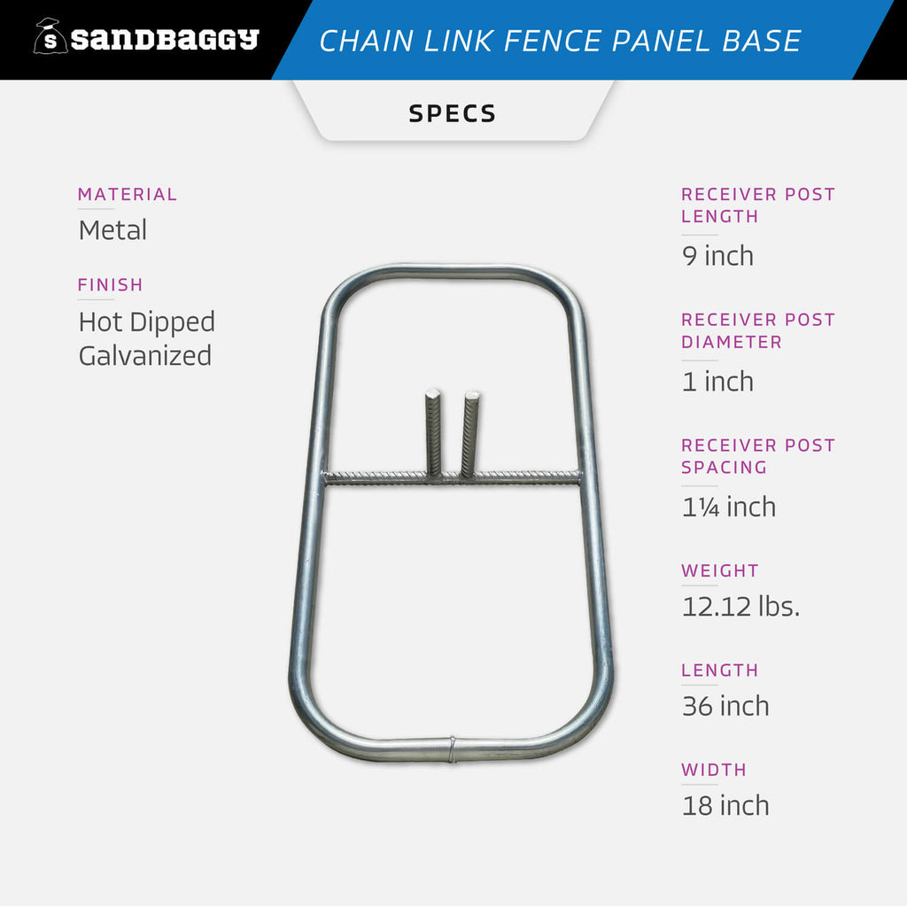 chain link fence base specs